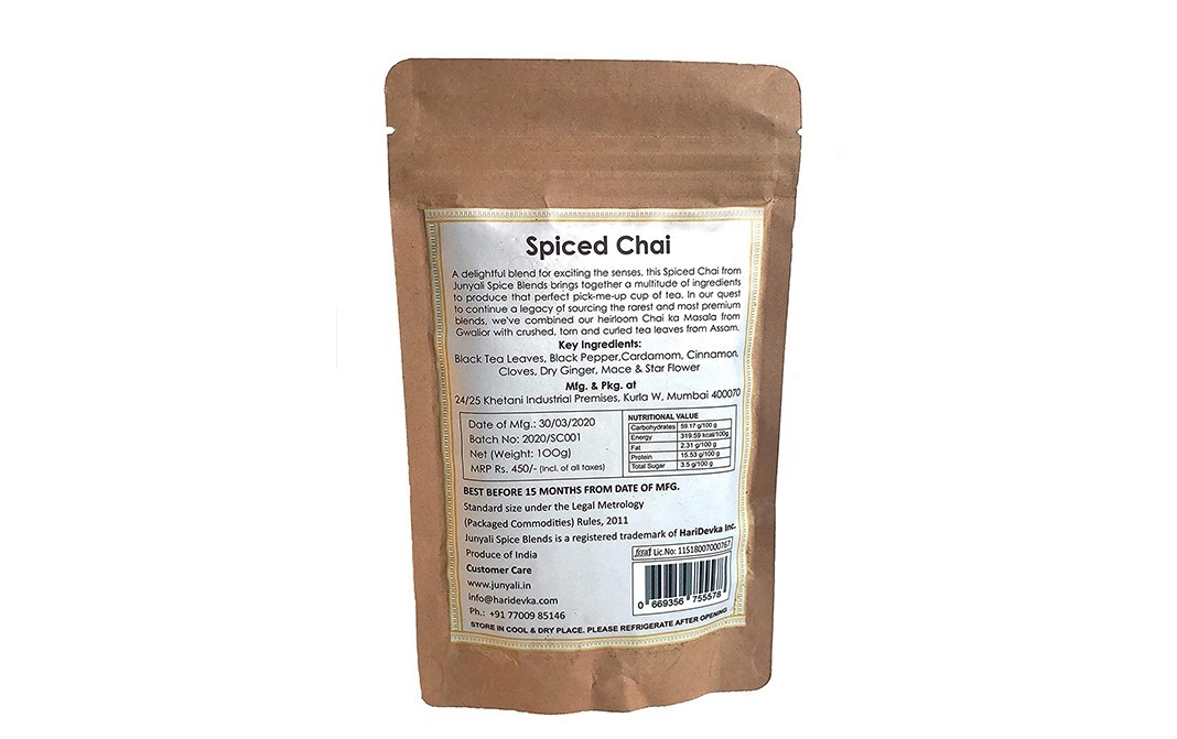 Cafe Junyali Spiced Chai    Pack  100 grams